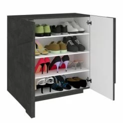 Dmora Meubles D'entrée Et à Chaussures Meuble à Chaussures Moderne Effet Bois Gris 11 Dmora Meubles D'entrée Et à Chaussures Meuble à Chaussures Moderne Effet Bois Gris -Meubles d'appoint Soldes meuble a chaussures moderne effet bois gris 3