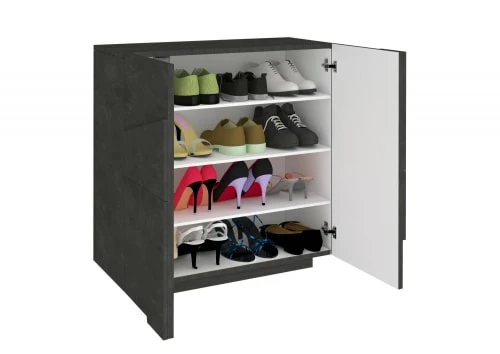 Dmora Meubles D'entrée Et à Chaussures Meuble à Chaussures Moderne Effet Bois Gris 6 Dmora Meubles D'entrée Et à Chaussures Meuble à Chaussures Moderne Effet Bois Gris – Image 4