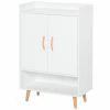 Homcom Meubles D'entrée Et à Chaussures Meuble à Chaussures Scandinave Placard 2 Portes 4 étagères Blanc -Meubles d'appoint Soldes meuble a chaussures scandinave placard 2 portes 4 etageres blanc