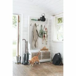 Produits populaires -Meubles d'appoint Soldes meuble d entree avec 5 pateres en bois blanc l 96 cm 1000 14 16 132733 2