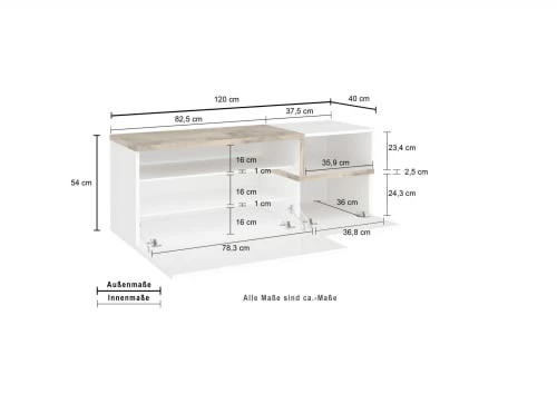Dmora Meubles D'entrée Et à Chaussures Meuble D'entrée Effet Bois Blanc 6 Dmora Meubles D'entrée Et à Chaussures Meuble D'entrée Effet Bois Blanc – Image 4