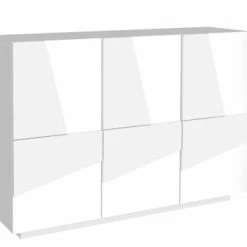 Dmora Meubles D'entrée Et à Chaussures Meuble D'entrée Effet Bois Blanc Brillant