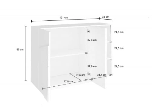 Dmora Meubles D'entrée Et à Chaussures Meuble D'entrée Effet Bois Blanc Brillant 6 Dmora Meubles D'entrée Et à Chaussures Meuble D'entrée Effet Bois Blanc Brillant – Image 4