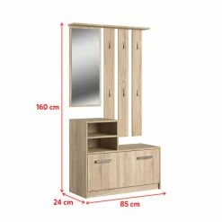 Selsey Meubles D'entrée Et à Chaussures Meuble D’entrée Multifonctionnel 85 Cm 1 Miroir Chêne Sonoma 7 Selsey Meubles D'entrée Et à Chaussures Meuble D’entrée Multifonctionnel 85 Cm 1 Miroir Chêne Sonoma -Meubles d'appoint Soldes meuble d entree multifonctionnel 85 cm 1 miroir chene sonoma 2