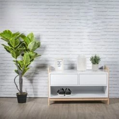 Produits populaires -Meubles d'appoint Soldes meuble de rangement naturel et blanc 1
