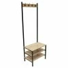 The Home Deco Factory Portemanteaux Et Patères Meuble Porte Manteaux 4 Crochets 3 étagères -Meubles d'appoint Soldes meuble porte manteaux 4 crochets 3 etageres