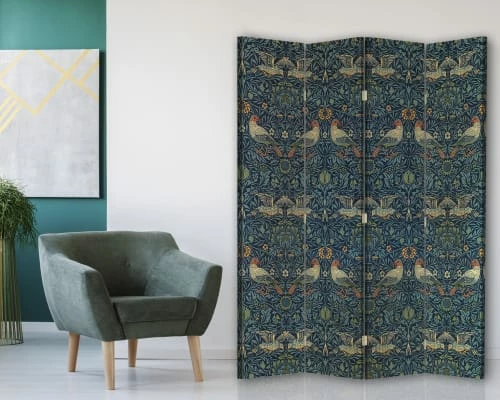 Legendarte Paravents Paravent - Cloison Bird - William Morris 145x170cm (4 Volets) 5 Legendarte Paravents Paravent - Cloison Bird - William Morris 145x170cm (4 Volets) – Image 3