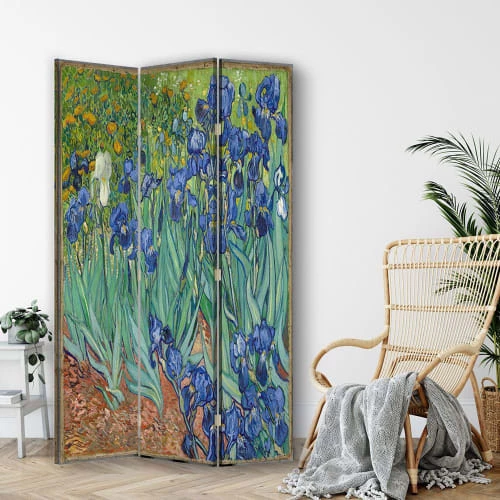Legendarte Paravents Paravent - Cloison Iris - Vincent Van Gogh Cm 110x150 (3 Volets) 4 Legendarte Paravents Paravent - Cloison Iris - Vincent Van Gogh Cm 110x150 (3 Volets) – Image 2
