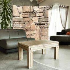 Legendarte Paravents Paravent Cloison Stonewall 145x180cm (4 Volets) 7 Legendarte Paravents Paravent Cloison Stonewall 145x180cm (4 Volets) -Meubles d'appoint Soldes paravent cloison stonewall 145x180cm 4 volets 2