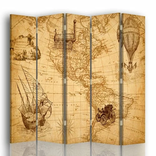 Legendarte Paravents Paravent - Cloison Voyages Américains Cm 180x170 (5 Volets) 3 Legendarte Paravents Paravent - Cloison Voyages Américains Cm 180x170 (5 Volets)