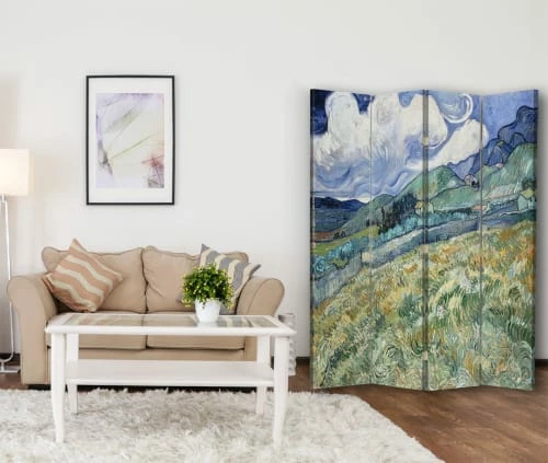 Legendarte Paravents Paravent - Cloison Vue De Saint-Rémy - Van Gogh Cm 145x170 (4 Volets) 4 Legendarte Paravents Paravent - Cloison Vue De Saint-Rémy - Van Gogh Cm 145x170 (4 Volets) – Image 2