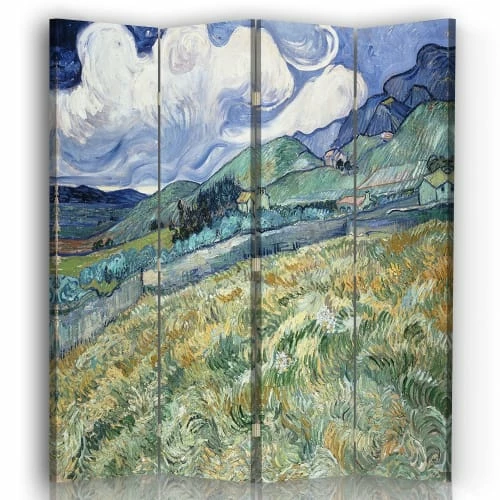Legendarte Paravents Paravent - Cloison Vue De Saint-Rémy - Van Gogh Cm 145x170 (4 Volets) 3 Legendarte Paravents Paravent - Cloison Vue De Saint-Rémy - Van Gogh Cm 145x170 (4 Volets)