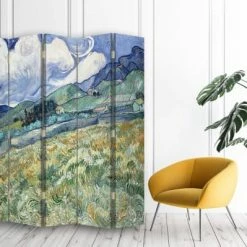 Legendarte Paravents Paravent - Cloison Vue De Saint-Rémy - Van Gogh Cm 180x170 (5 Volets) 8 Legendarte Paravents Paravent - Cloison Vue De Saint-Rémy - Van Gogh Cm 180x170 (5 Volets) -Meubles d'appoint Soldes paravent cloison vue de saint remy van gogh cm 180x170 5 volets 2