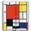Legendarte Paravents Paravent Composition Avec Large Plan Rouge Mondrian 145x180cm (4x) -Meubles d'appoint Soldes paravent composition avec large plan rouge mondrian 145x180cm 4x