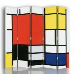 Legendarte Paravents Paravent Composition Avec Large Plan Rouge, Mondrian Cm 180x170 (5x)