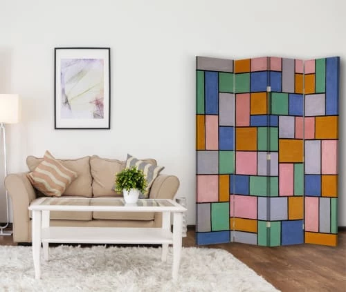 Legendarte Paravents Paravent Composition En Dissonances, Theo Van Doesburg Cm 145x170 (4x) 5 Legendarte Paravents Paravent Composition En Dissonances, Theo Van Doesburg Cm 145x170 (4x) â Image 3