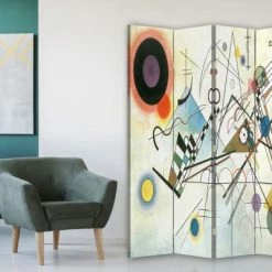 Legendarte Paravents Paravent Composition VIII - Wassily Kandinsky Cm 145x170 (4 Volets) -Meubles d'appoint Soldes paravent composition viii wassily kandinsky cm 145x170 4 volets 1