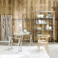 Maisons Du Monde Paravents Paravent En Teck Blanc L 87 Cm -Meubles d'appoint Soldes paravent en teck blanc l 87 cm 1000 0 38 131648 5