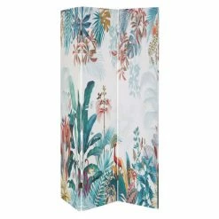 Produits populaires -Meubles d'appoint Soldes paravent en velours et en bois de pin imprime vegetal multicolore 1000 4 25 226427 2