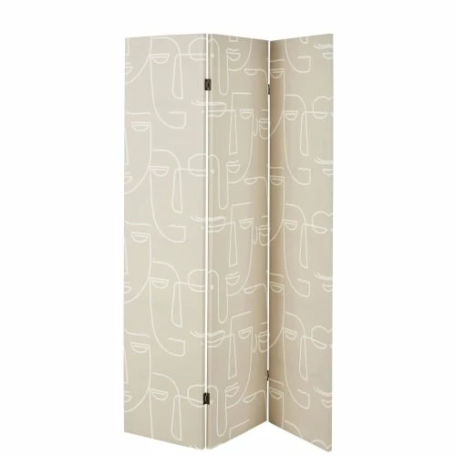 Maisons Du Monde Paravents Paravent Imprimé Visage Blanc Et Marron 3 Maisons Du Monde Paravents Paravent Imprimé Visage Blanc Et Marron