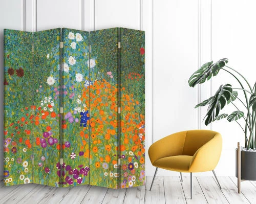 Legendarte Paravents Paravent Jardin De Fleurs - Gustav Klimt 145x180cm (4 Volets) 4 Legendarte Paravents Paravent Jardin De Fleurs - Gustav Klimt 145x180cm (4 Volets) – Image 2