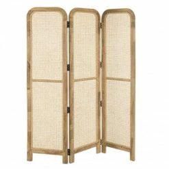 MACABANE Paravents Paravent Marron Bois De Manguier Et Cannage Couleur Naturelle