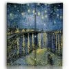 Legendarte Paravents Paravent Nuit Étoilée Sur Le Rhone - Van Gogh Cm 145x170 (4 Volets) -Meubles d'appoint Soldes paravent nuit etoilee sur le rhone van gogh cm 145x170 4 volets