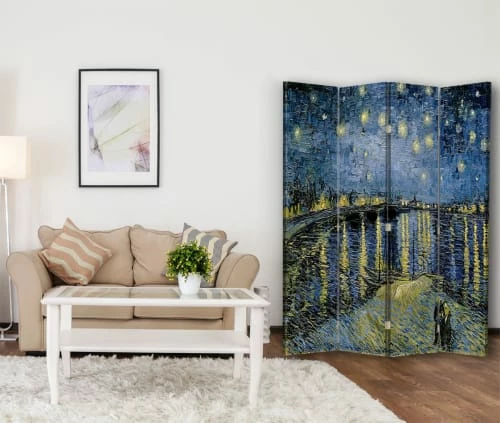 Legendarte Paravents Paravent Nuit Étoilée Sur Le Rhone - Van Gogh Cm 145x170 (4 Volets) 5 Legendarte Paravents Paravent Nuit Étoilée Sur Le Rhone - Van Gogh Cm 145x170 (4 Volets) – Image 3