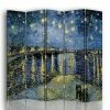 Legendarte Paravents Paravent Nuit Étoilée Sur Le Rhone - Van Gogh Cm 180x170 (5 Volets) -Meubles d'appoint Soldes paravent nuit etoilee sur le rhone van gogh cm 180x170 5 volets