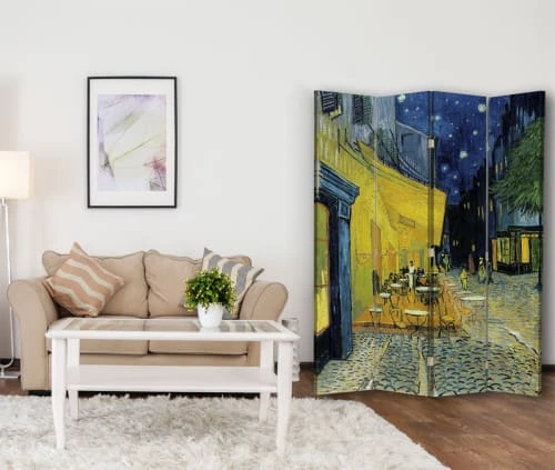 Legendarte Paravents Paravent Terrasse Du Café Le Soir - Van Gogh Cm 145x180 (4 Volets) 4 Legendarte Paravents Paravent Terrasse Du Café Le Soir - Van Gogh Cm 145x180 (4 Volets) – Image 2
