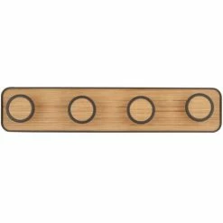 Maisons Du Monde Portemanteaux Et Patères Patère 4 Crochets En Bambou Et Métal Beige Et Noir