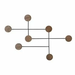 Maisons Du Monde Portemanteaux Et Patères Patère 7 Crochets En Bois De Manguier Et Métal Noir