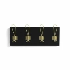 Potiron Paris Portemanteaux Et Patères Patère En Bois Et Métal Noir Et Or -Meubles d'appoint Soldes patere en bois et metal noir et or 4