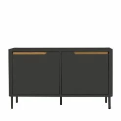 Tenzo Meubles D'entrée Et à Chaussures Petit Meuble De Rangement En Bois 2 Portes L94cm Gris Anthracite