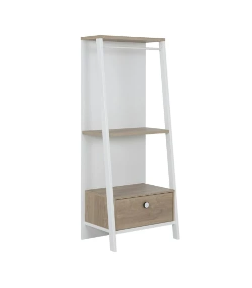 Calicosy Valets De Nuits Et Portants Portant 1 Tiroir Avec 1 étagère - Blanc Et Marron 3 Calicosy Valets De Nuits Et Portants Portant 1 Tiroir Avec 1 étagère - Blanc Et Marron