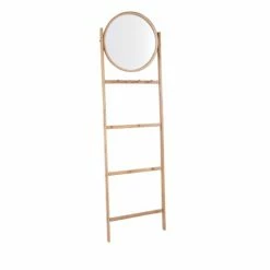 Leitmotiv Valets De Nuits Et Portants Portant Avec Miroir Bambou -Meubles d'appoint Soldes portant avec miroir bambou 2