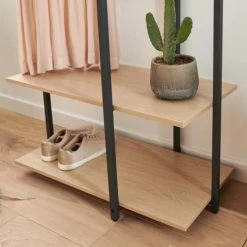 Mob In Valets De Nuits Et Portants Portant Vêtements Avec étagères Noir -Meubles d'appoint Soldes portant vetements avec etageres noir 4