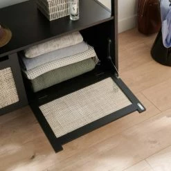 Mob In Valets De Nuits Et Portants Portant Vêtements En Bois Et Cannage Avec Placards -Meubles d'appoint Soldes portant vetements en bois et cannage avec placards 9