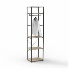 Mob In Valets De Nuits Et Portants Portant Vêtements En Bois Et Métal NOIR L50 X H200cm -Meubles d'appoint Soldes portant vetements en bois et metal noir l50 x h200cm 5