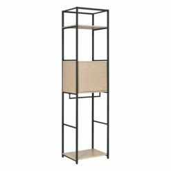 Mob In Valets De Nuits Et Portants Portant Vêtements Fermé Bois Et Métal Noir L50 X H200 Cm -Meubles d'appoint Soldes portant vetements ferme bois et metal noir l50 x h200 cm 3