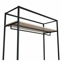 Mob In Valets De Nuits Et Portants Portants Vêtements En Bois Et Métal Noir Avec Module Fermé - Lot De 2 -Meubles d'appoint Soldes portants vetements en bois et metal noir avec module ferme lot de 2 2