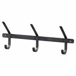 Woood Valets De Nuits Et Portants Porte Manteau 3 Crochets En Métal Noir