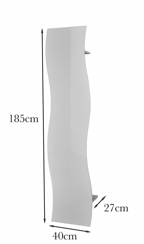 Dmora Meubles D'entrée Et à Chaussures Porte-Manteau Ondulé Vertical Effet Bois Blanc Brillant 6 Dmora Meubles D'entrée Et à Chaussures Porte-Manteau Ondulé Vertical Effet Bois Blanc Brillant – Image 4