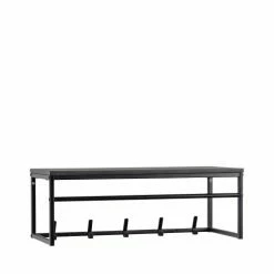 Woood Portemanteaux Et Patères Porte-manteaux 5 Crochets En Métal Noir -Meubles d'appoint Soldes porte manteaux 5 crochets en metal noir 2