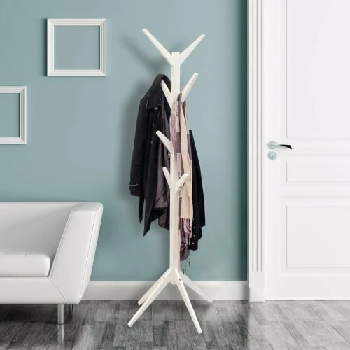 The Home Deco Factory Portemanteaux Et Patères Porte-manteaux Arbre En Bois 8 Tiges Blanc 4 The Home Deco Factory Portemanteaux Et Patères Porte-manteaux Arbre En Bois 8 Tiges Blanc – Image 2