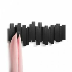 Produits populaires -Meubles d'appoint Soldes porte manteaux barrettes bois noir 1