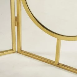 Maisons Du Monde Valets De Nuits Et Portants Porte-serviettes En Métal Doré Avec Miroir -Meubles d'appoint Soldes porte serviettes en metal dore avec miroir 1000 1 15 189517 3