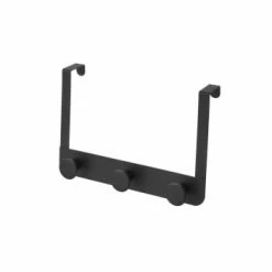 Wadiga Portemanteaux Et Patères Portemanteau De Porte 3 Crochets En Métal Et ABS Noir 30x8,5x20cm -Meubles d'appoint Soldes portemanteau de porte 3 crochets en metal et abs noir 30x8 5x20cm 4