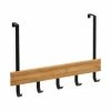 Five Simply Smart Portemanteaux Et Patères Portemanteau De Porte En Bambou Et Métal Noir - 40x2x29.8cm -Meubles d'appoint Soldes portemanteau de porte en bambou et metal noir 40x2x29 8cm