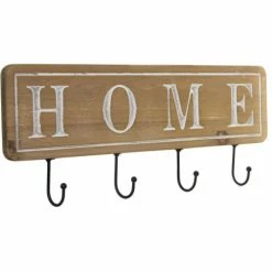 Wadiga Portemanteaux Et Patères Portemanteau Mural Bois 4 Accroches 60x3x22cm -Meubles d'appoint Soldes portemanteau mural bois 4 accroches 60x3x22cm 1